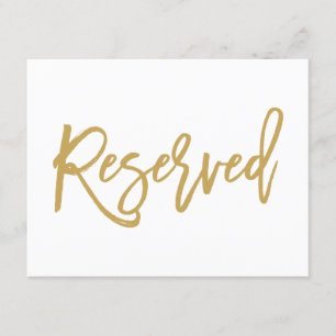 Convite Sinal de Reserva de Casamento Chic Letreiro Dourad
