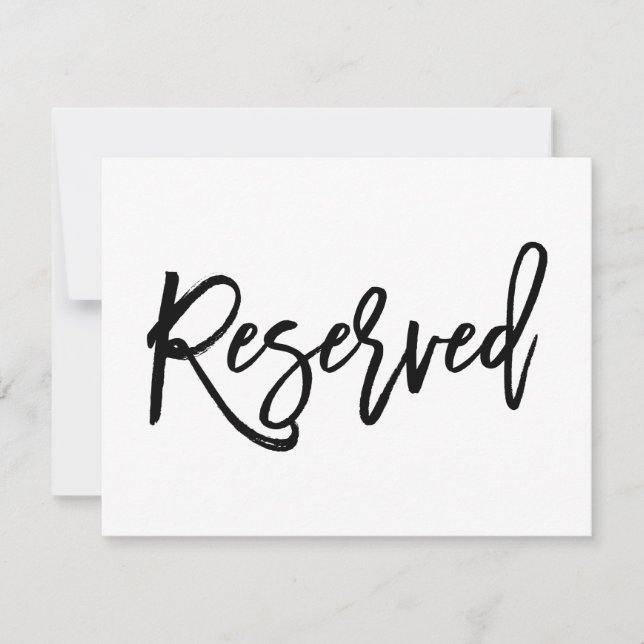 Convite Sinal de Reserva de Casamento com Letra Manual Chi (Frente)