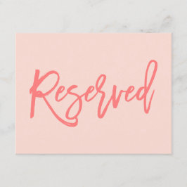 Convite Sinal de Reserva de Casamento Elegante e Manuscrit