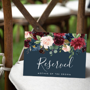 Convite Sinal de Reserva de Casamento Radiant Bloom   Azul