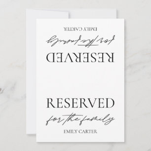 Convite Sinal de Reserva de Mesa de Casamento Branco Moder