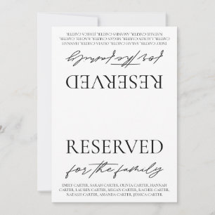 Convite Sinal de Reserva de Mesa de Casamento Branco Moder