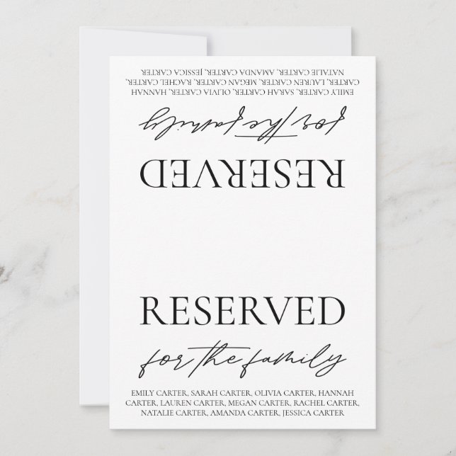 Convite Sinal de Reserva de Mesa de Casamento Branco Moder (Frente)