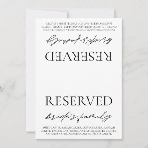 Convite Sinal de Reserva de Mesa de Casamento Branco Moder