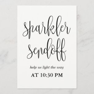 Convite Sinal de Sendoff do Sparkler - Linda Caligrafia