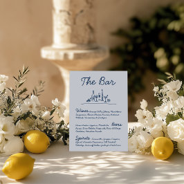 Convite Sinal de Tabletop de Casamento de Bar Desenho Retr