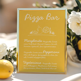 Convite Sinal de Tabletop de Casamento de Pizza Desenhada