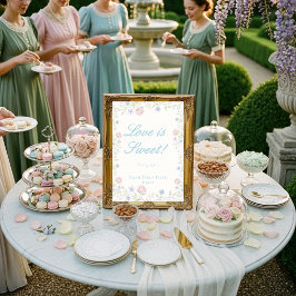 Convite Sinal de Tratamento Floral Regency "O Amor é Doce"