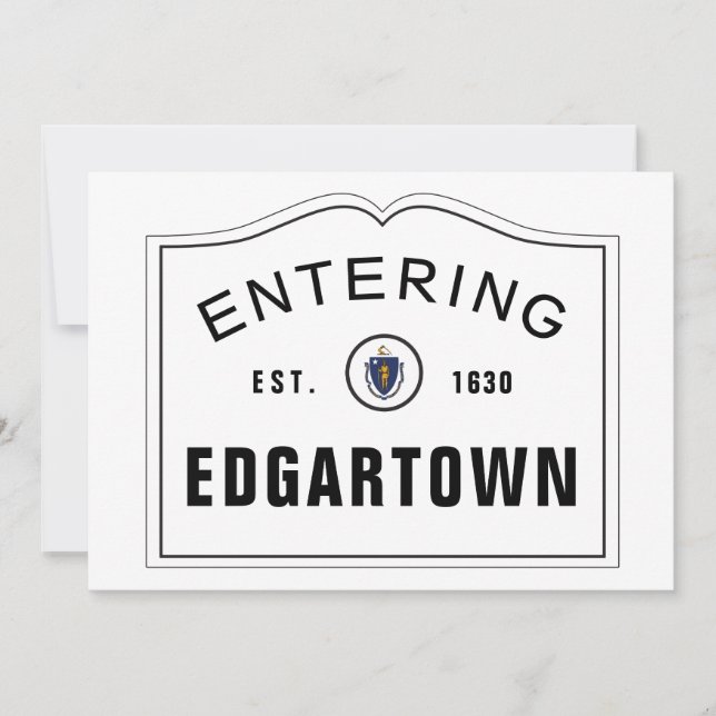 Convite Sinal entrando de Massachusetts da cidade (Frente)