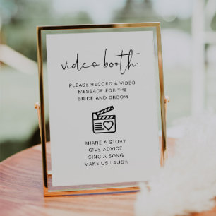 Convite Sinal Mínimo de Booth de Vídeo de Casamento Modern