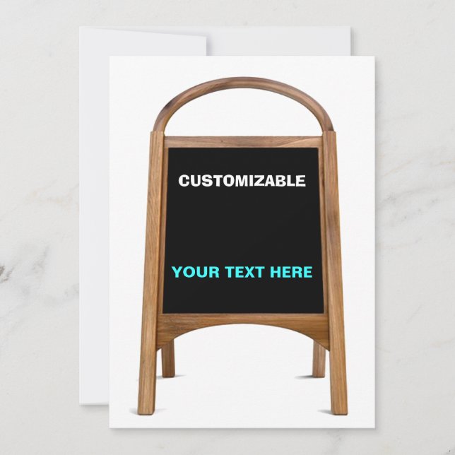 Convite Sinal permanente de madeira e calço Personalizar (Frente)