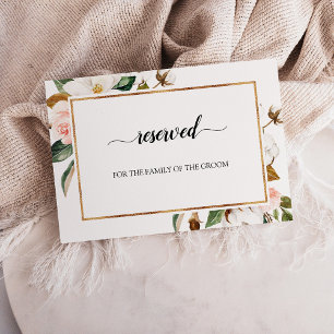Convite Sinal Reservado de Casamento Floral de Magnolia Bl