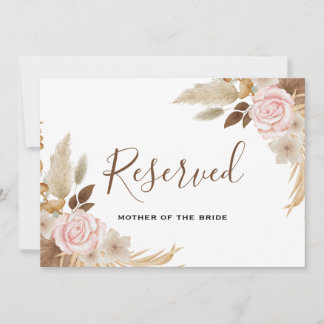 Convite Sinal Reservado de Casamento Floral Mínimo Boho