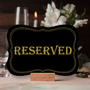 Convite Sinal Reservado de Casamento Gatsby de Dourado e G
