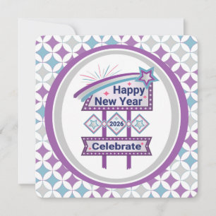 Convite Sinal Retro Feliz Ano Novo – Celebre Marquee