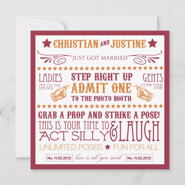 Convite Sinalização de Cabine de Fotos (Frente)