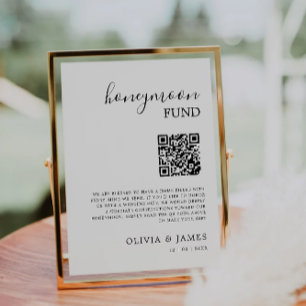 Convite Sinalização de Código QR do Fundo Honeymoon, Casam
