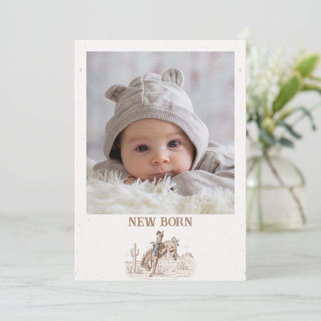 Convite Sinalizador de Banner Mensal Marrom Primeiro Rodei (Em pé/Frente)