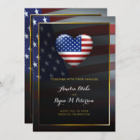 Sinalizador do Coração EUA | Quadro Dourado | Casa