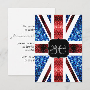 Convite Sinalizador do Reino Unido faíscas azuis brilha M