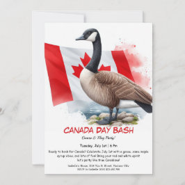 Convite Sinalizador Folha de Ganso e Mapeador Cute Canada