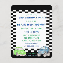 Convite Sinalizador Verificado Festa de aniversário de Car