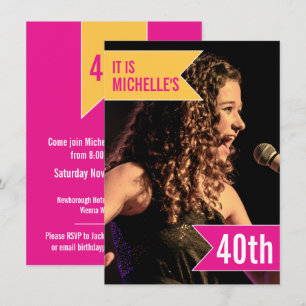 Convite Sinalizadores de aniversário de 40 anos de foto a