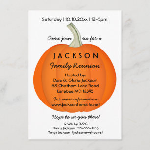 Convite Sindicato da Família de outono ou Abóbora do Parti