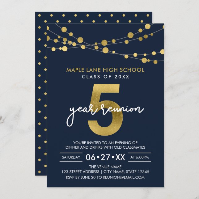 Convite Sindicato das Cadeias Azuis das Luzes de 5 Anos (Frente/Verso)