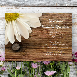 Convite Sindicato Rustic White Daisy e Barn Wood Family