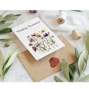 Convite Sinfonia de flor selvagem: Arte de Aquarela Vibran