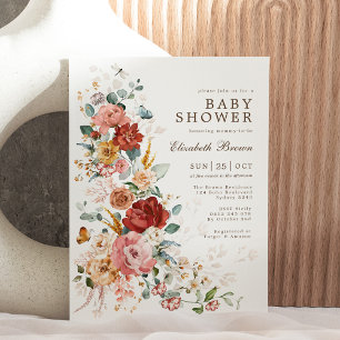 Convite Sinfonia Floral Chá de fraldas de Flor do Jardim