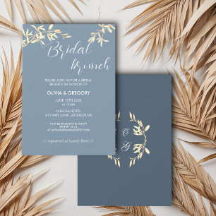Convite Sinfonia Floral de eterno em Brunch Azul