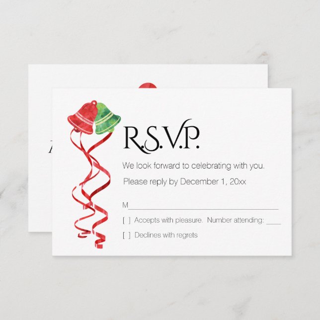 Convite Sininhos de Aquarela/Casamento de Natal /Carta de  (Frente/Verso)