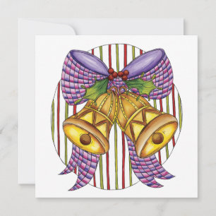 Convite Sininhos Natalinos Fofos com Fita e Laço