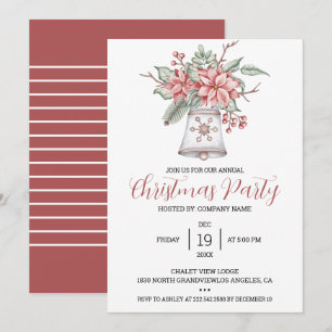 Convite Sino de Natal em aquarela