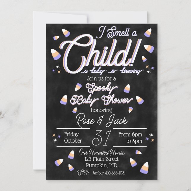 Convite Sinto cheiro de criança (Frente)