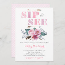 Sip and See Conhecer New Baby Girl Party