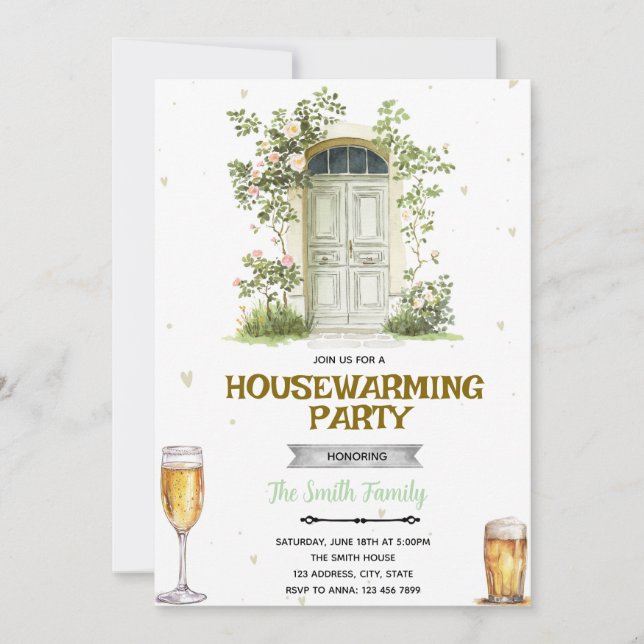 Convite Sip and See Housewarming Invitation (Frente)