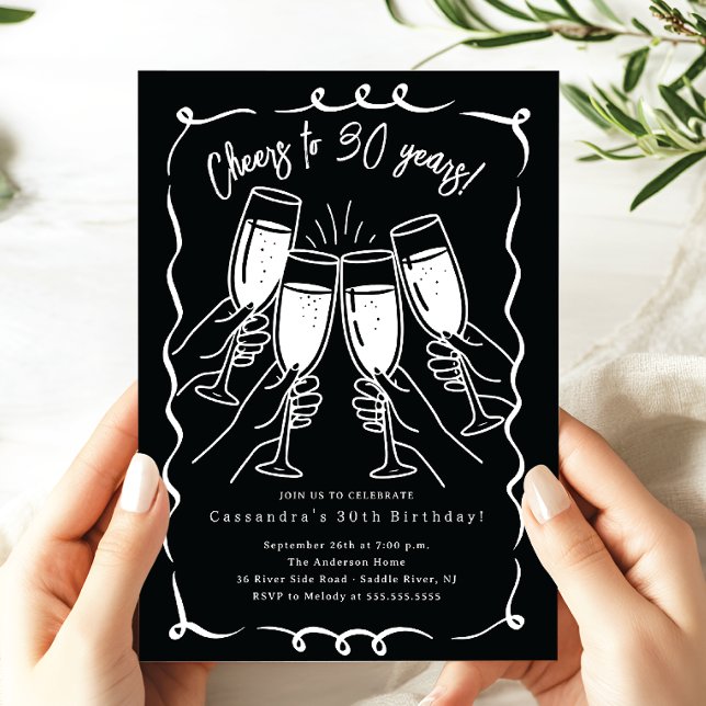 Convite Sip & Celebrate: 30 Anos Aniversário (Criador carregado)
