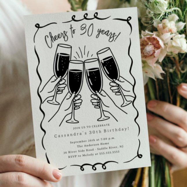 Convite Sip & Celebrate: 30 Anos Aniversário (Criador carregado)