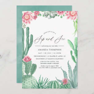 Convite Sip e Consulte o Watercolor Succult