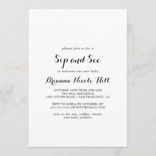 Convite Sip e veja a caligrafia moderna