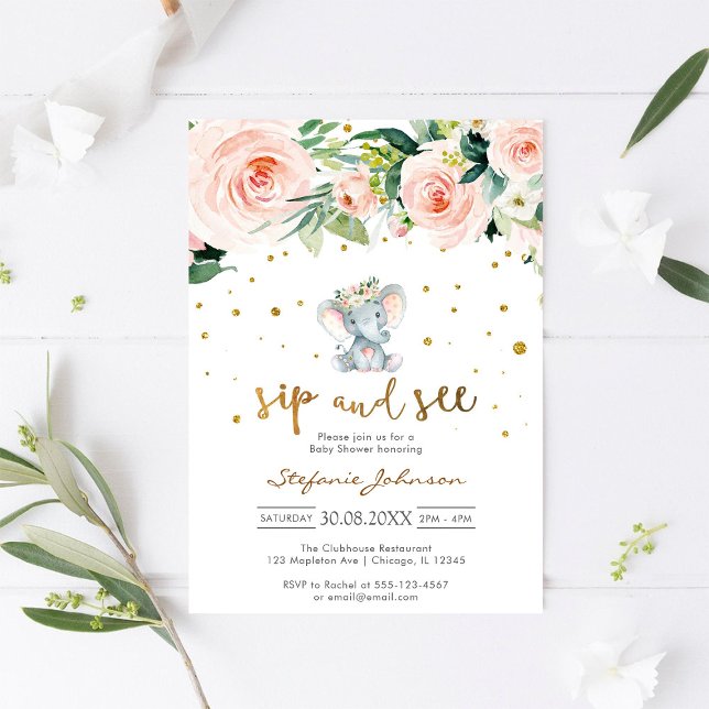 Convite Sip & See Little Peanut Baby Shower Invitation (Criador carregado)