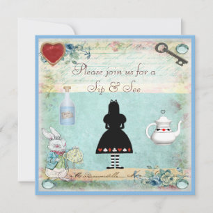 Convite Sip & See Vintage Alice no Chá de fraldas da Terr
