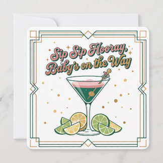 Convite Sip Sip Hooray Cocktail Lounge | Chá de Bebê