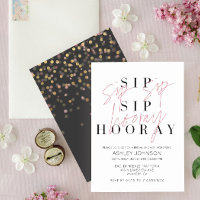 Sip Sip Hooray Modern Black White Chá de panela