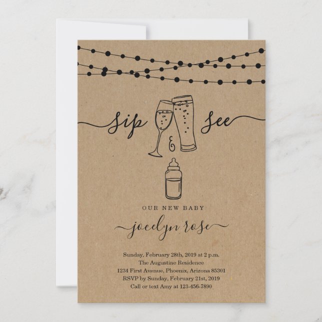 Convite Sip & Veja de bolhas e brechas (Frente)