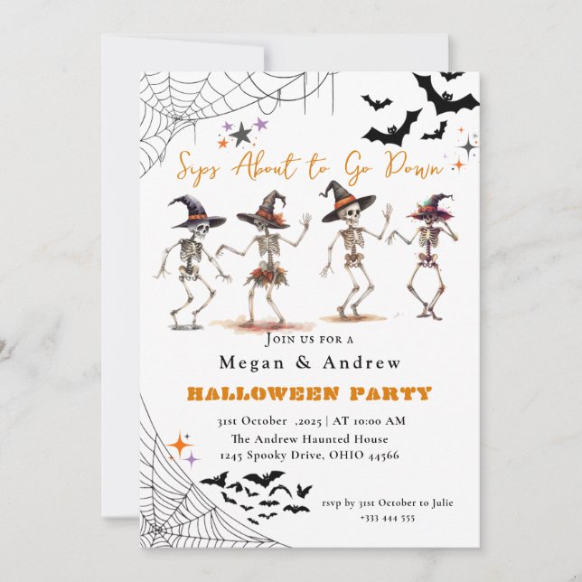 Convite sipt prestes a descer Festa de Figurino de Hallowe (Frente)