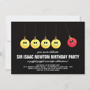 Convite Sir Isaac Newton Festa de aniversário